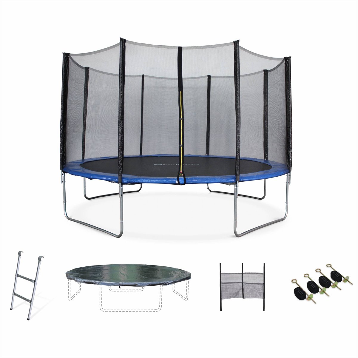 Trampoline Mercure XXL Ø 400 cm, veiligheidsnet, ladder, dekzeil, verankeringskit en opbergnet